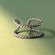 925 Sterling Silver Dual Layer Twisted Band Ring